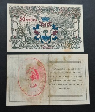 2 Billetes Locales Prov. Tarragona (Reproducción)