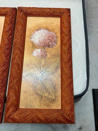 Pack 2 cuadros florales madera