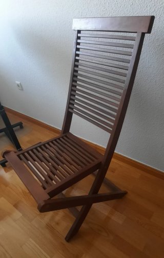 Silla de teca plegable nueva. Plegable