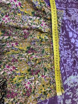 Falda larga floral verde talla única con goma