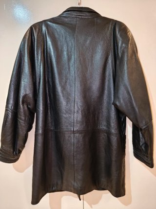Abrigo chaqueta larga cuero mujer