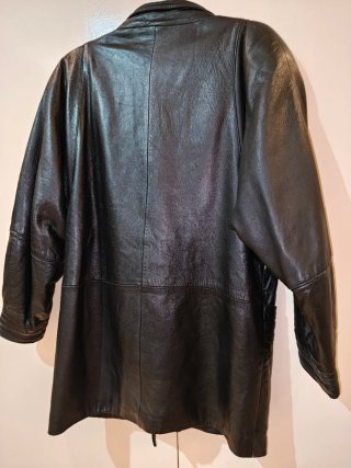 Abrigo chaqueta larga cuero mujer