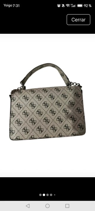 Bandolera Guess monogram cadena plateada