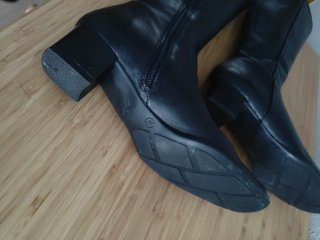 Botas de piel negras altas