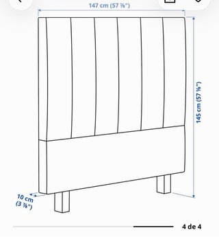 Cabecero TJÅLLE IKEA Blanco Piel Sintética