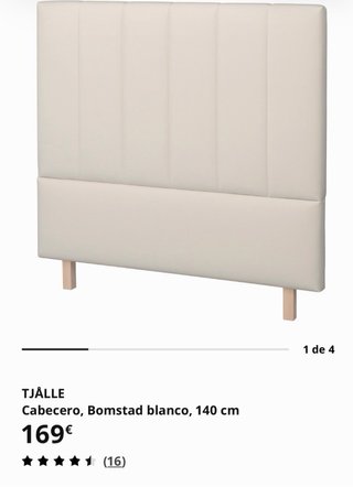 Cabecero TJÅLLE IKEA Blanco Piel Sintética