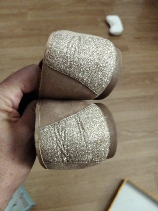 Manoletinas beige y doradas con glitter