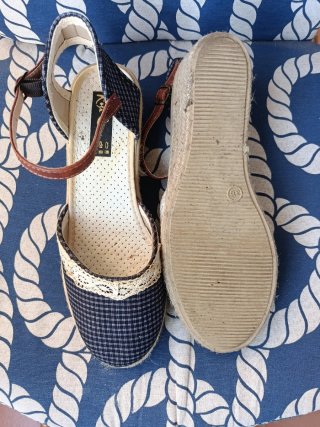 Sandalias esparto Rya Collection azul y blanco