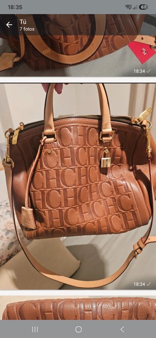 Bolso Piel Carolina Herrera Andy7 Marrón