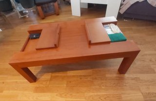 Mesa baja madera con compartimentos