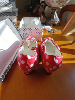 Zapatos Flamenco Rojo Lunares Blancos