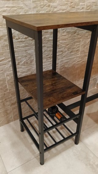 Barra y 2 taburetes madera y metal