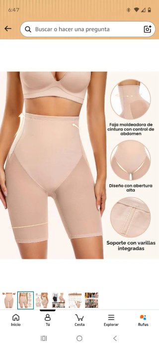 Braga Faja Reductora Mujer Beige Talla Única