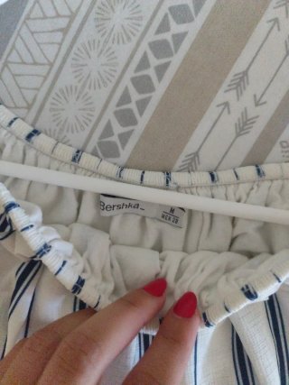 Camiseta Stradivarius Talla M Rayas Azul Blanco