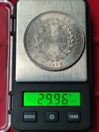 Francia 50 Franchi Argento 900 anno 1975.