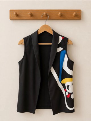 Blazer sin mangas estampado talla única