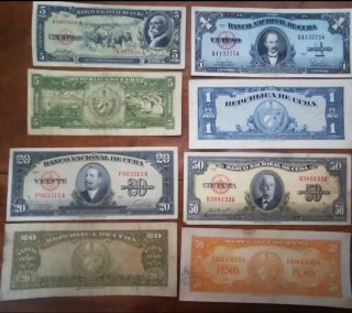 Billetes Cubanos 1949-1960