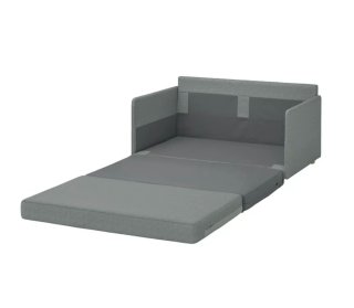 Divano letto grigio in tessuto
