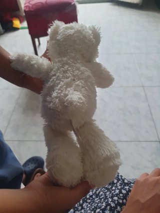 Oso de peluche blanco para dormir