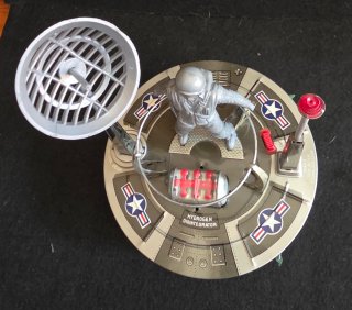 Linemar Space Platform Tin Toy Battery Op. Robot