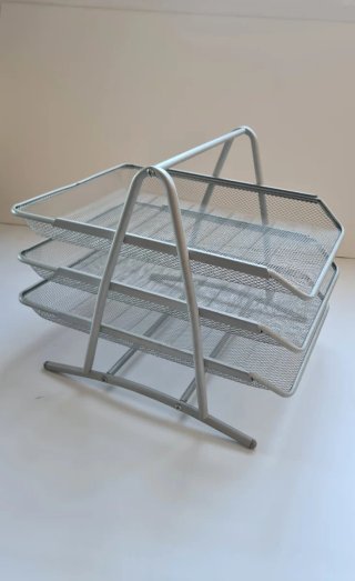Estantería de metal plateada 3 niveles