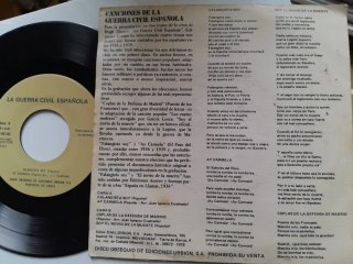 Vinilo Canciones Guerra Civil Española