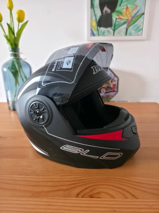 Casco modular BLD abatible rojo-negro