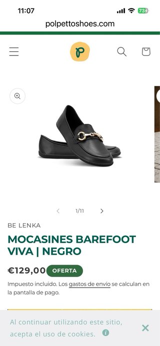 Mocasines barefoot negros sin estrenar