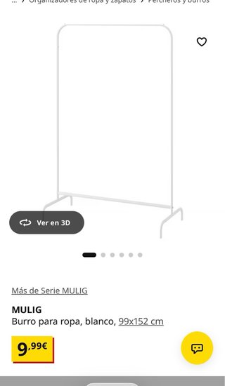 Burro para ropa MULIG blanco 99x152 cm