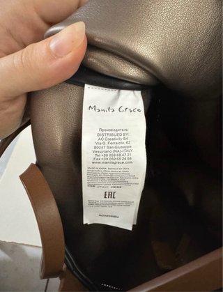 Borsa Manila Grace nera con manici marroni