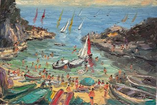 Cuadro Óleo Antonio Reverte, Playa de Aro