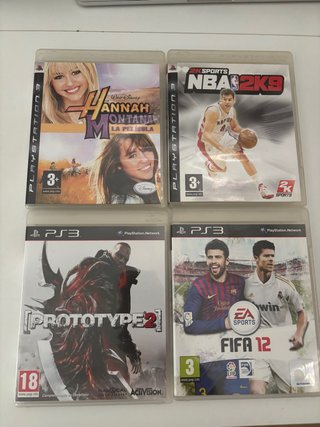 Lote 4 Juegos PS3: Hannah Montana, NBA 2K9, Protot