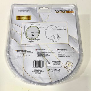 Espejo aumento x10 luz led