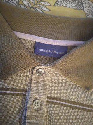 Polo Trussardi Beige Rayas Talla XXL