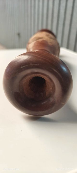 Jarrón Madera Tallada Vintage 44cm