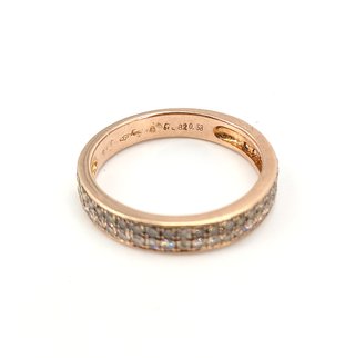 Anillo de oro rosa de 18k diamantes, 3.17 g, T-15.
