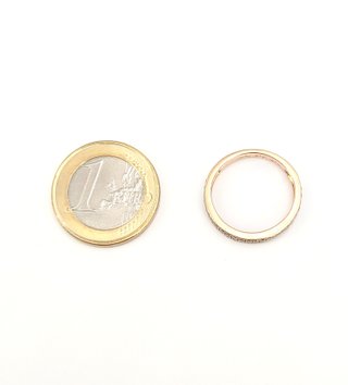 Anillo de oro rosa de 18k diamantes, 3.17 g, T-15.