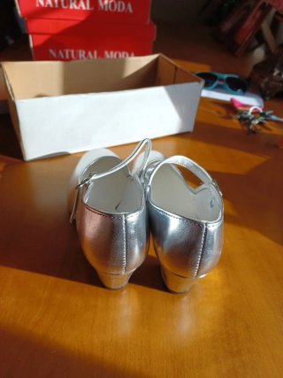 Zapatos de flamenco plateados