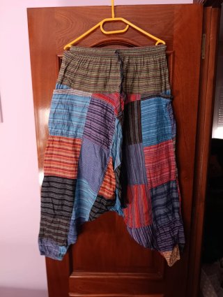 Pantalón étnico talla única patchwork