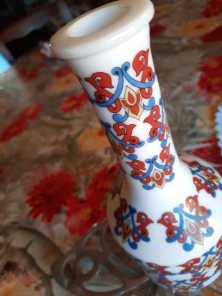 Vaso opalino vintage decorato