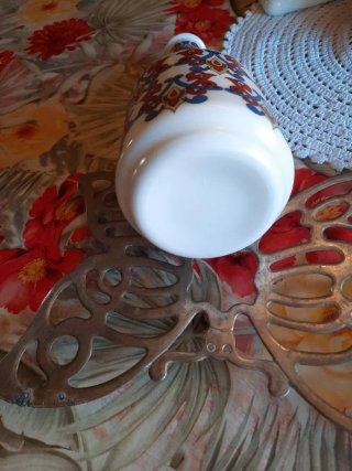 Vaso opalino vintage decorato