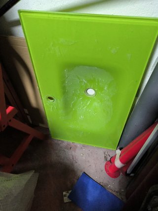 Lavabo de cristal verde