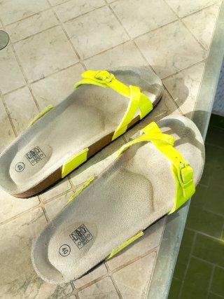 Infradito tipo Birkenstock Giallo Tg 40