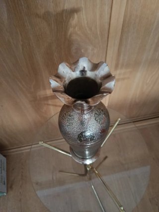 Jarrón Metal Art Sania Decorado 34 cm alto y 14 cm
