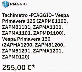 Tachimetro digitale vespa primavera 125 scooter