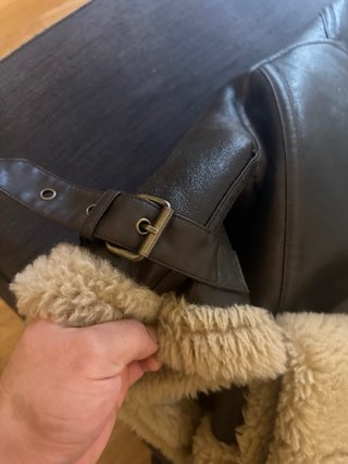 Chaqueta de aviador marrón con forro