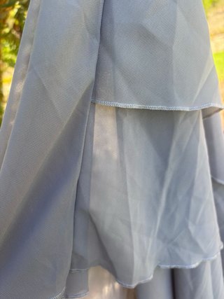 Khimar gris de tres capas