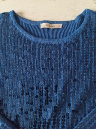 Jersey azul lentejuelas