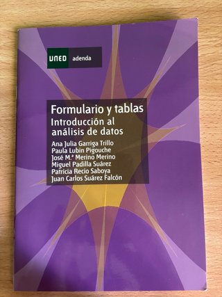 FORMULARIO Y TABLAS. INTRODUCCIÓN AL ANÁLISIS D...