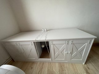 Mueble arenero doble blanco